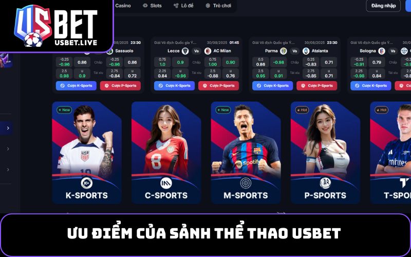 Ưu điểm của sảnh thể thao USBET